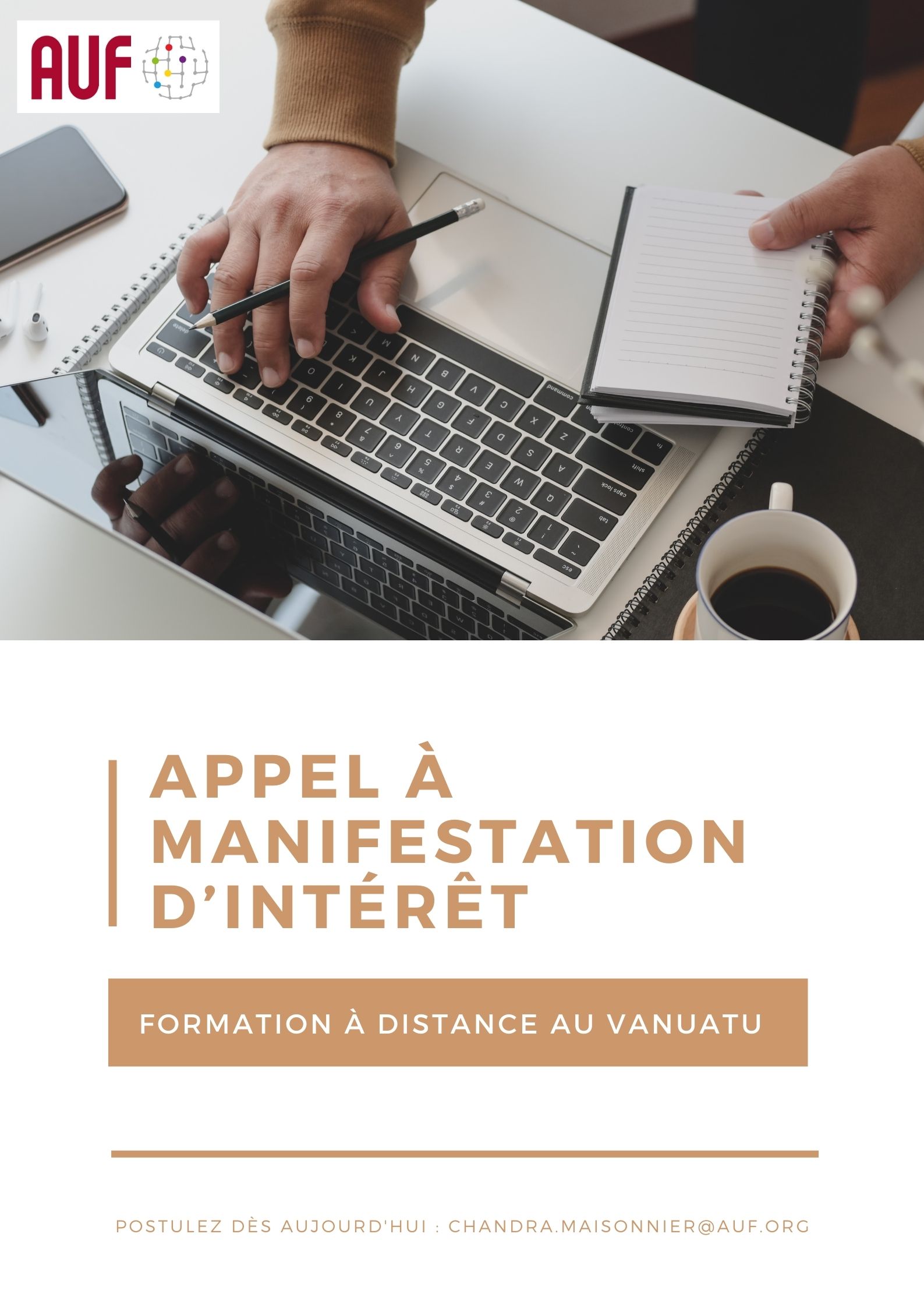 Blanc et Marron Moderne Recrutement Affiche