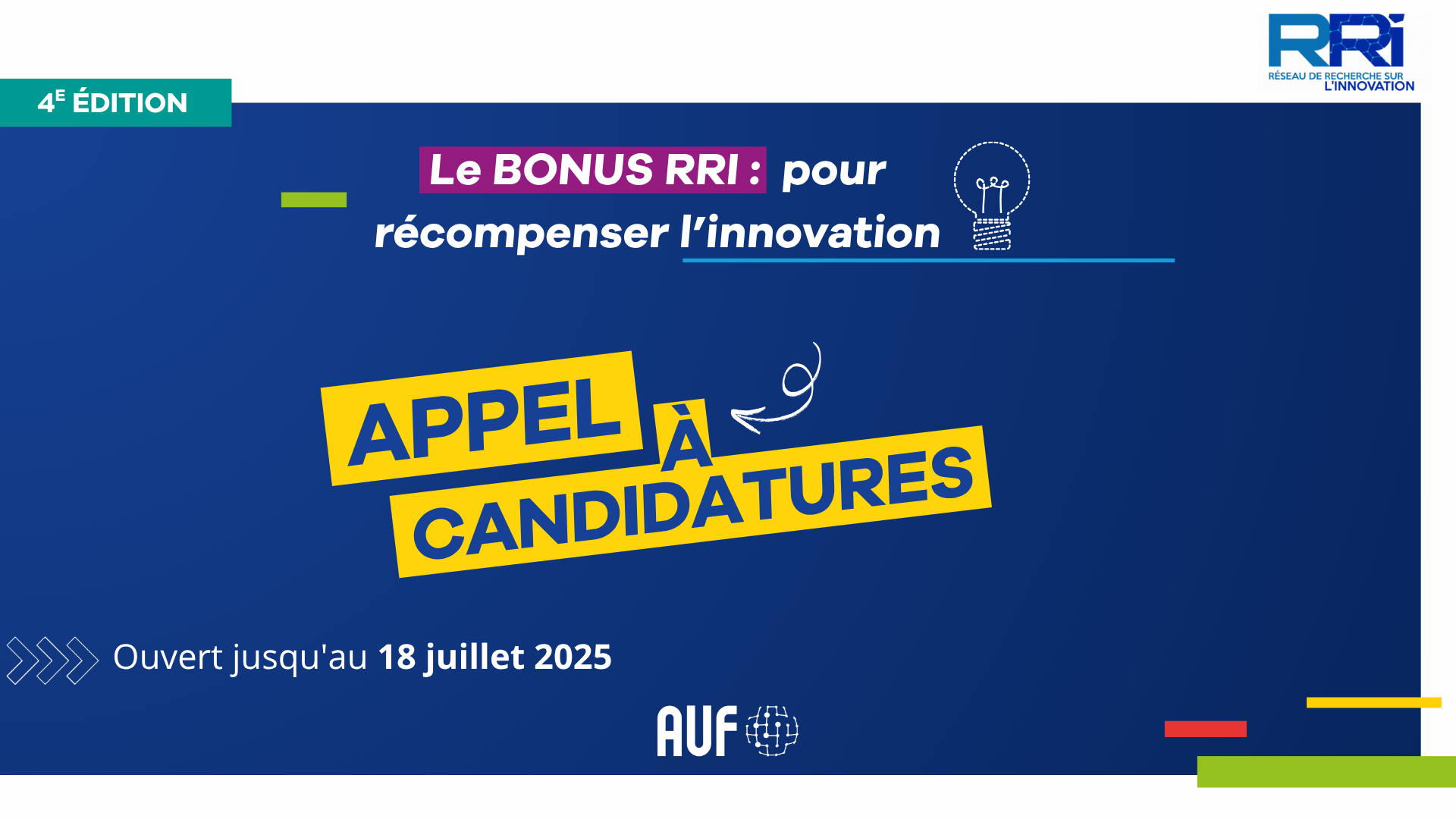 Lancement de la 4e édition du BONUS RRI 2025
