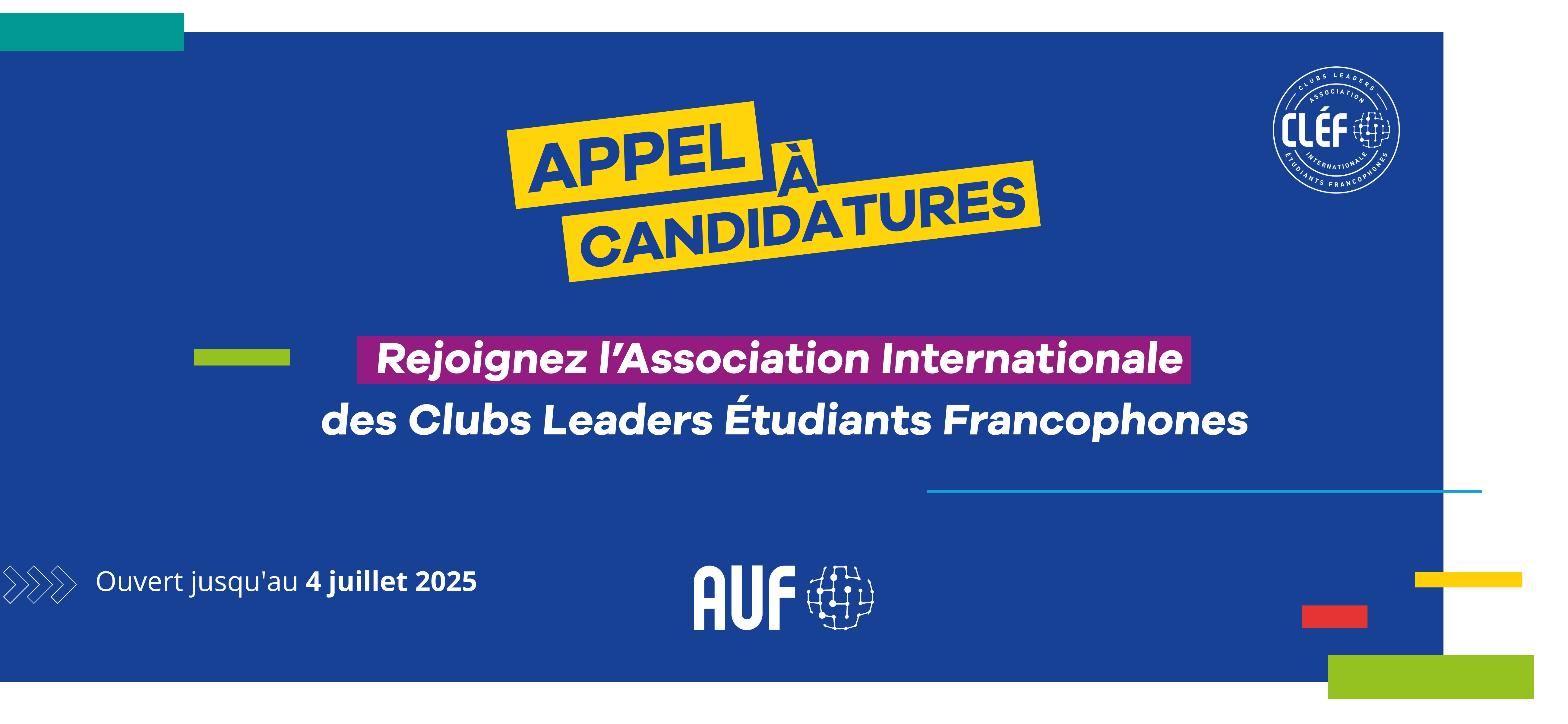 Appel à candidatures CLÉF 2025Rejoignez l’Association Internationale des Clubs Leaders Étudiants Francophones (3)